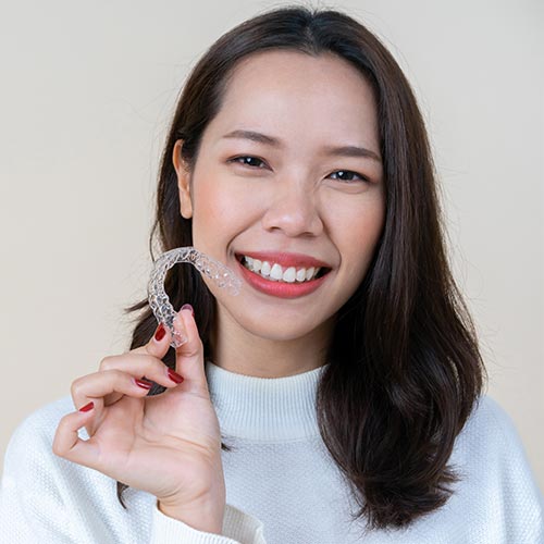 woman with invisible braces